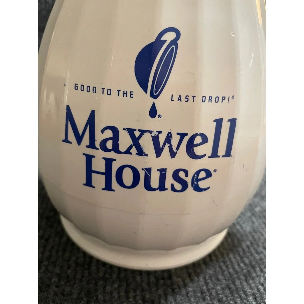 Maxwell House Coffee Carafe White Thermal Insulated Pitcher 44oz Eco-Serv USA